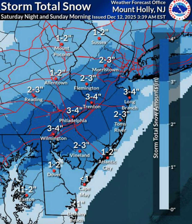 Weather alerts issued for 16 NJ counties as snow moves in
