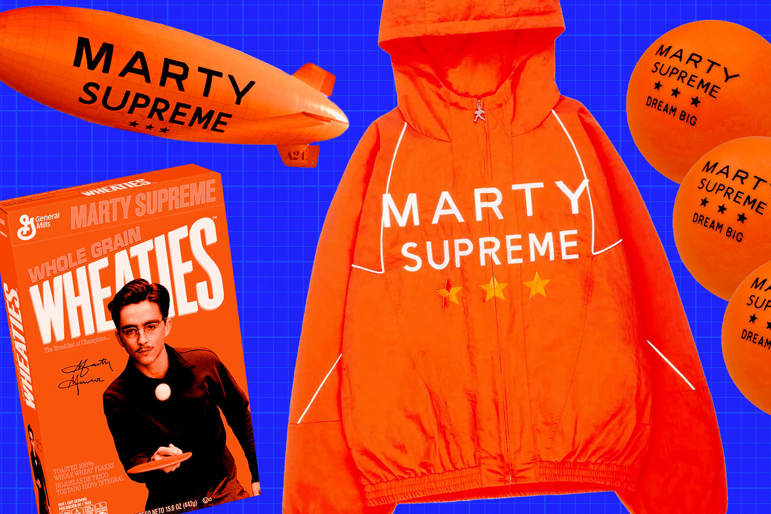A blimp, Timothée Chalamet and a Wheaties box: Behind the 'Marty ...