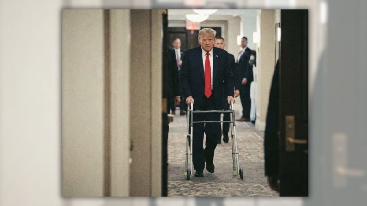 Don't fall for photo showing Trump using walker