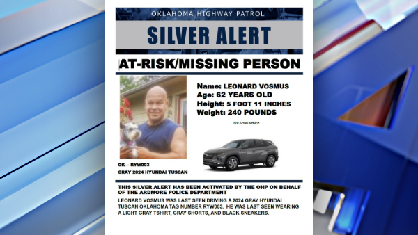 Silver Alert issued for 62-year-old man last seen in Ardmore