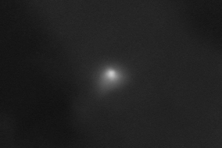 Comet 3I/ATLAS as seen through the High Resolution Imaging Science Experiment (HiRISE) aboard the agency's Mars Reconnaissance Orbiter (MRO), during its close pass by Mars on Oct. 3, when it swept within 18 million miles of the planet. (NASA/JPL-Caltech/University of Arizona)