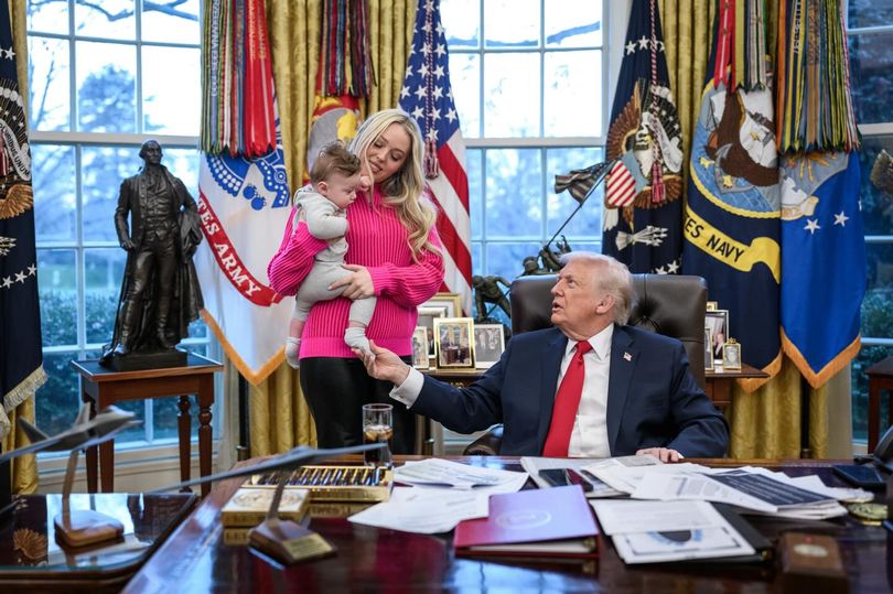 Tiffany Trump's baby crawls all over White House Oval Office as fans ...