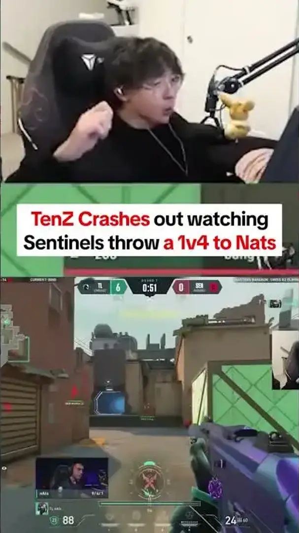 Most understandable TenZ crash out after SEN blow a 1v4 to Nats