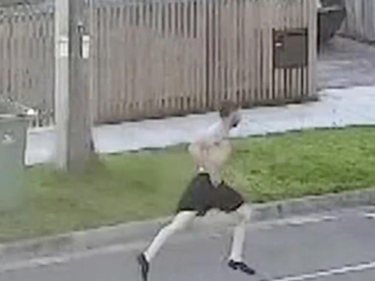 Wild moment shirtless man rams cop car