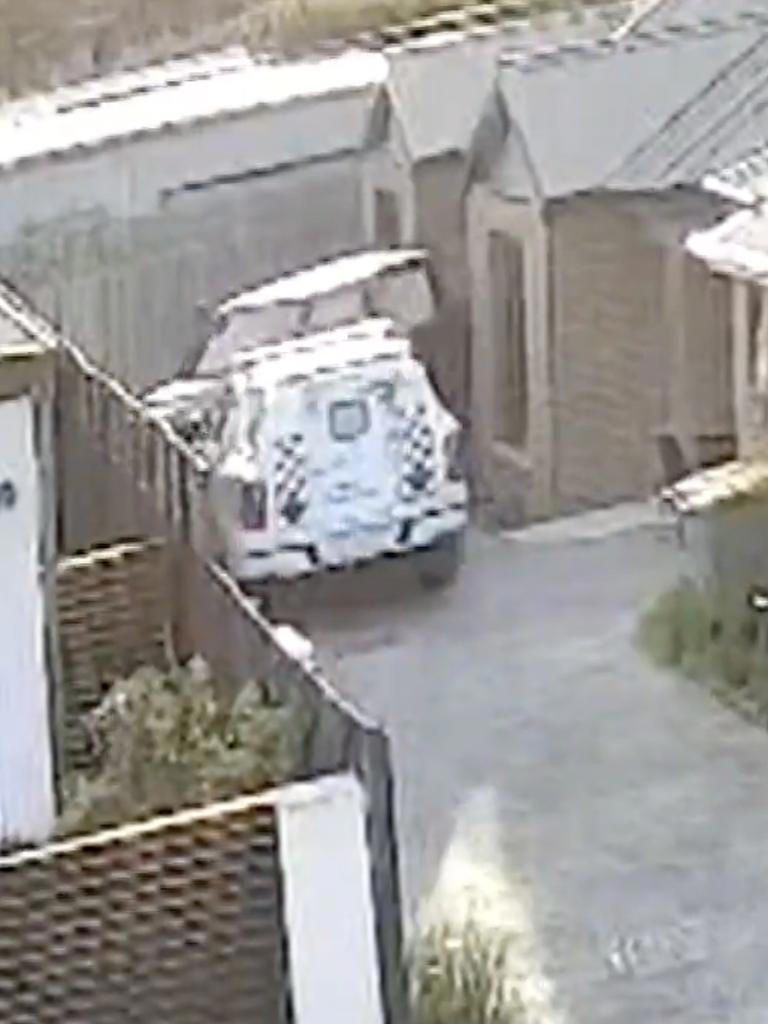 Wild moment shirtless man rams cop car