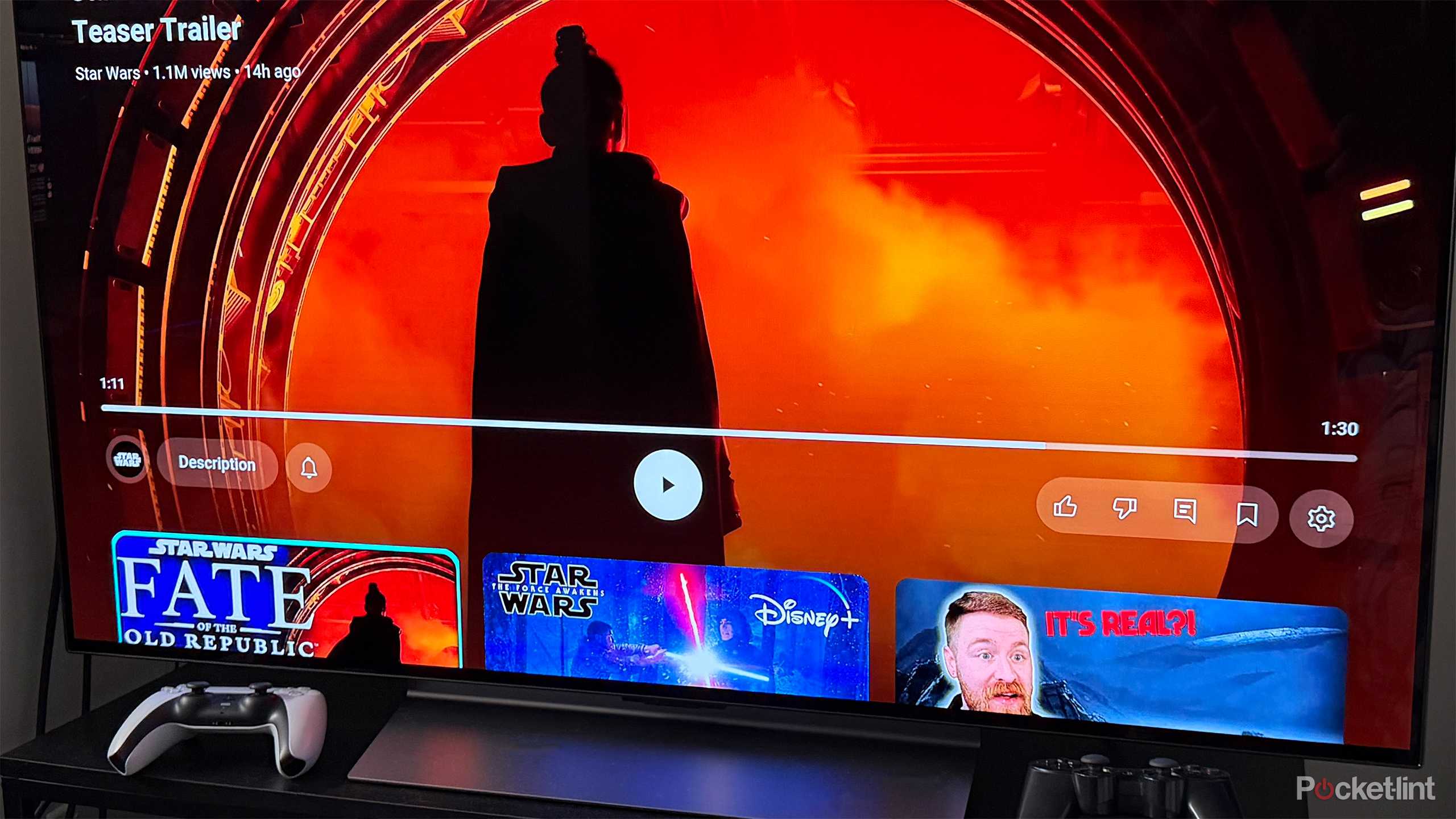 New YouTube watch screen.