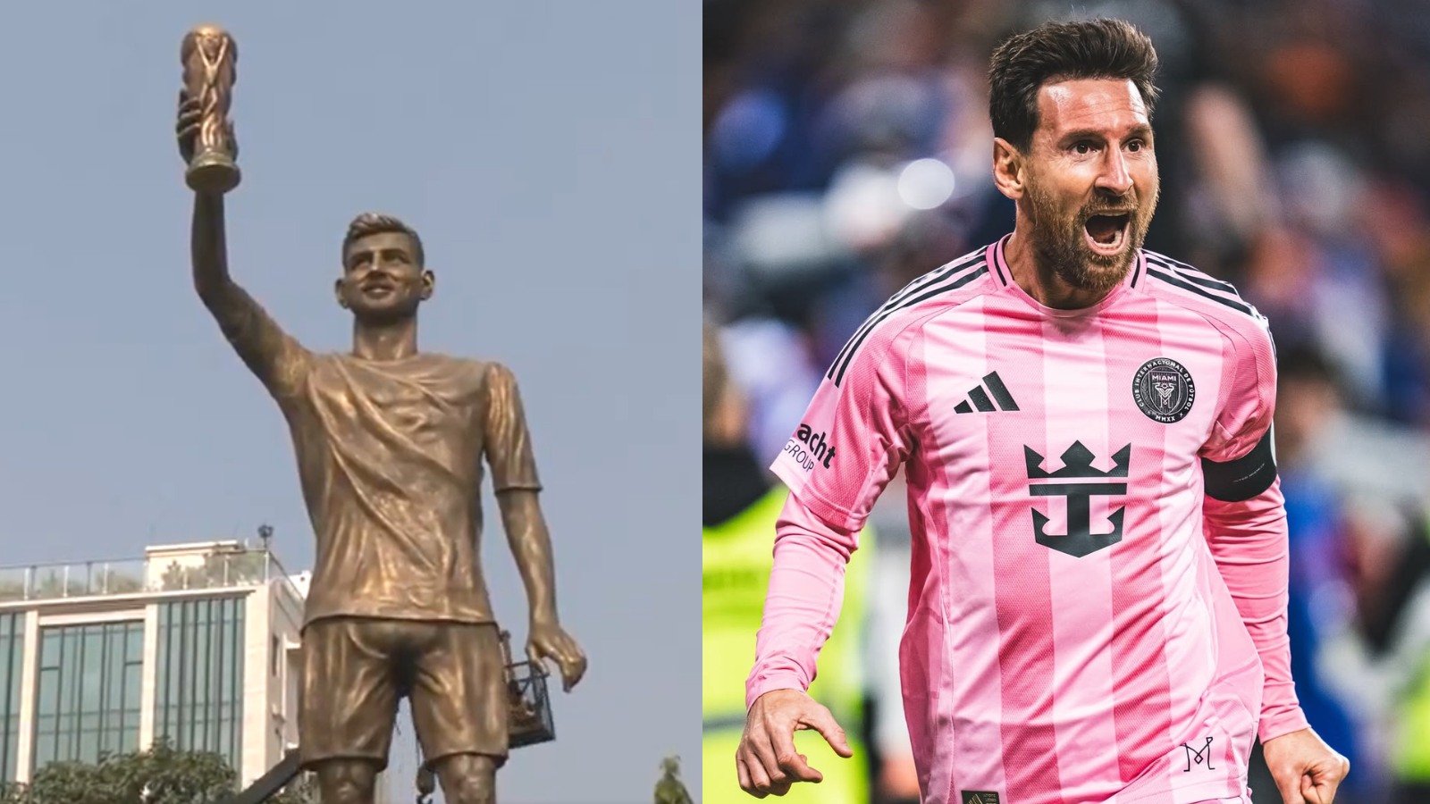Lionel Messi reacts to 70-foot statue unveiled in Kolkata