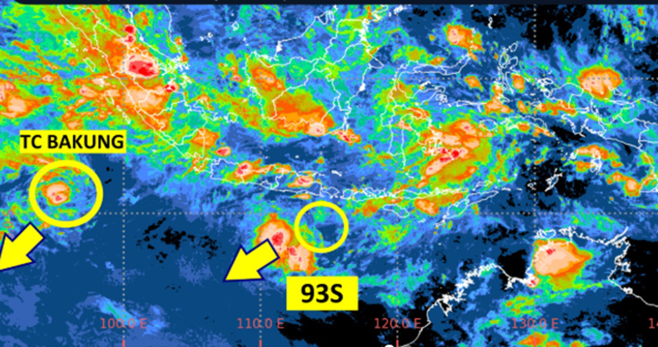 Peringatan BMKG tentang Siklon Bakung dan 93S