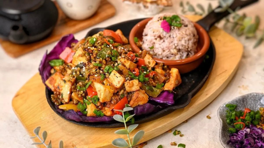 Warm Masala Sprouts Stir-Fry