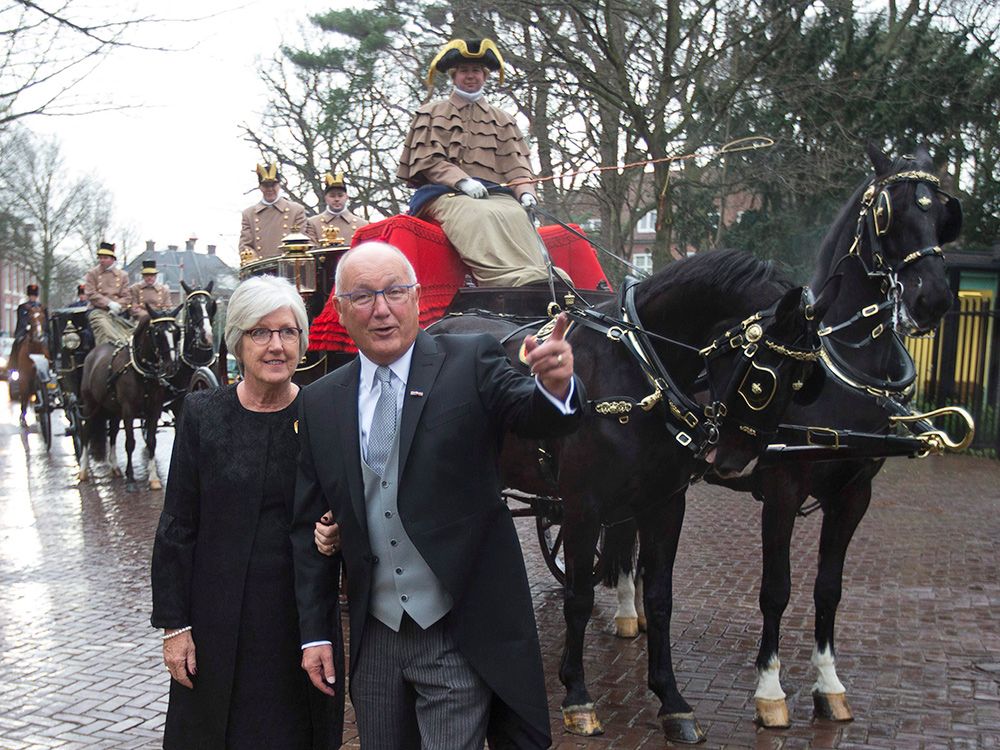  Pete Hoekstra, with his wife Diane, arrive at their residence in The Hague to start his stint as U.S. ambassador to the Netherlands, Jan. 10, 2018. As it is in Canada, his time in the Netherlands was also not without some controversy.