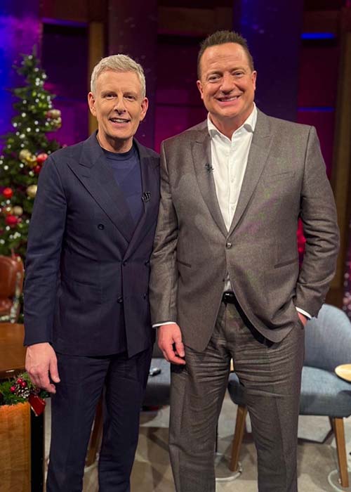 Brendan Fraser with The Late Late Show host Patrick Kielty Pic: Instagram