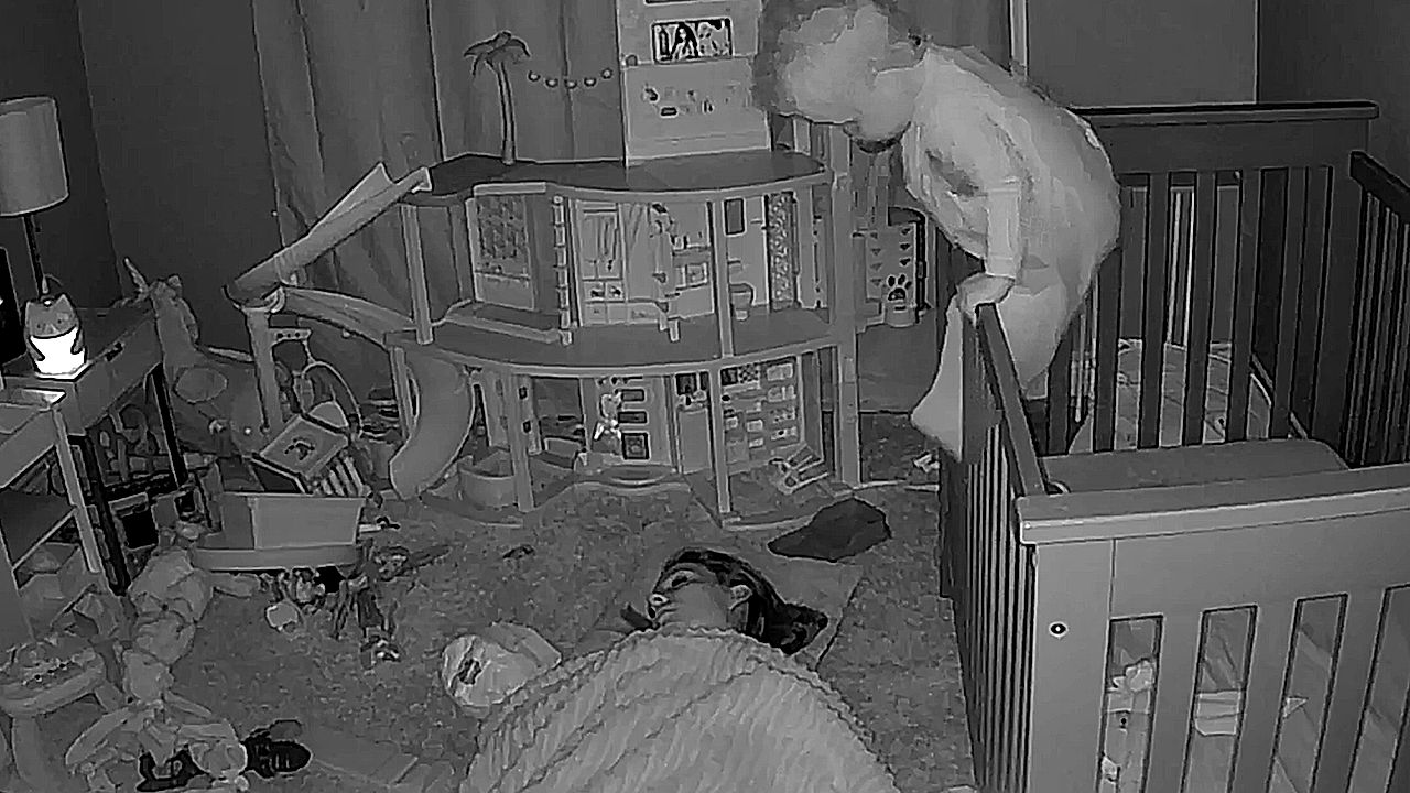 Toddler escapes crib by body-slamming sleeping mother