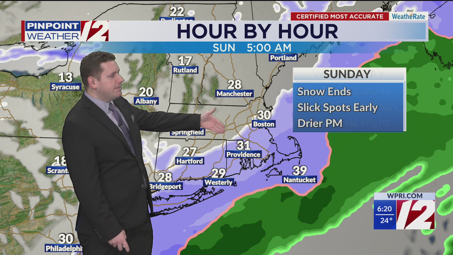 WPRI 12 weather forecast 12/13/25: Tracking accumulating snow for tonight