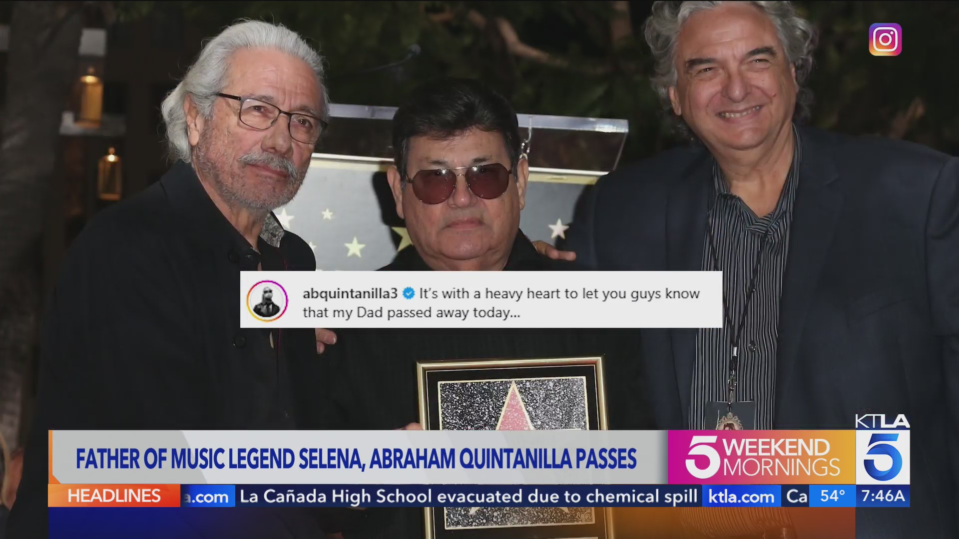 Abraham Quintanilla, father of Tejano music icon Selena, dies at 86