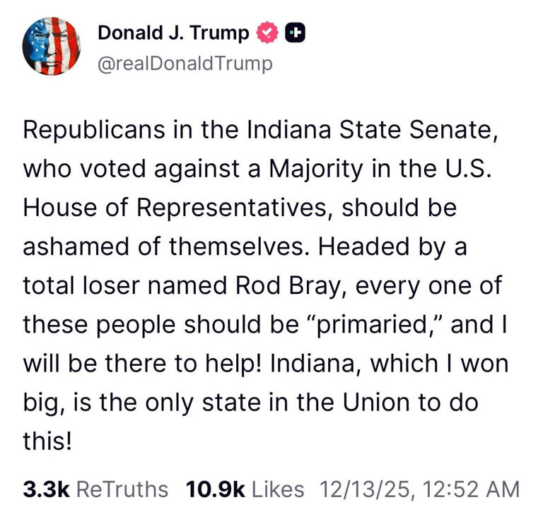 Trump, 79, threatens GOP nemesis foiling his power grab
