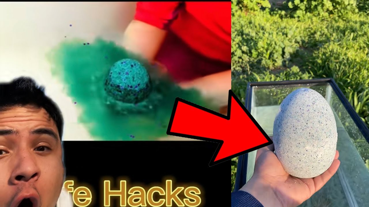 Homemade bath bomb with a surprise inside – wait for it!