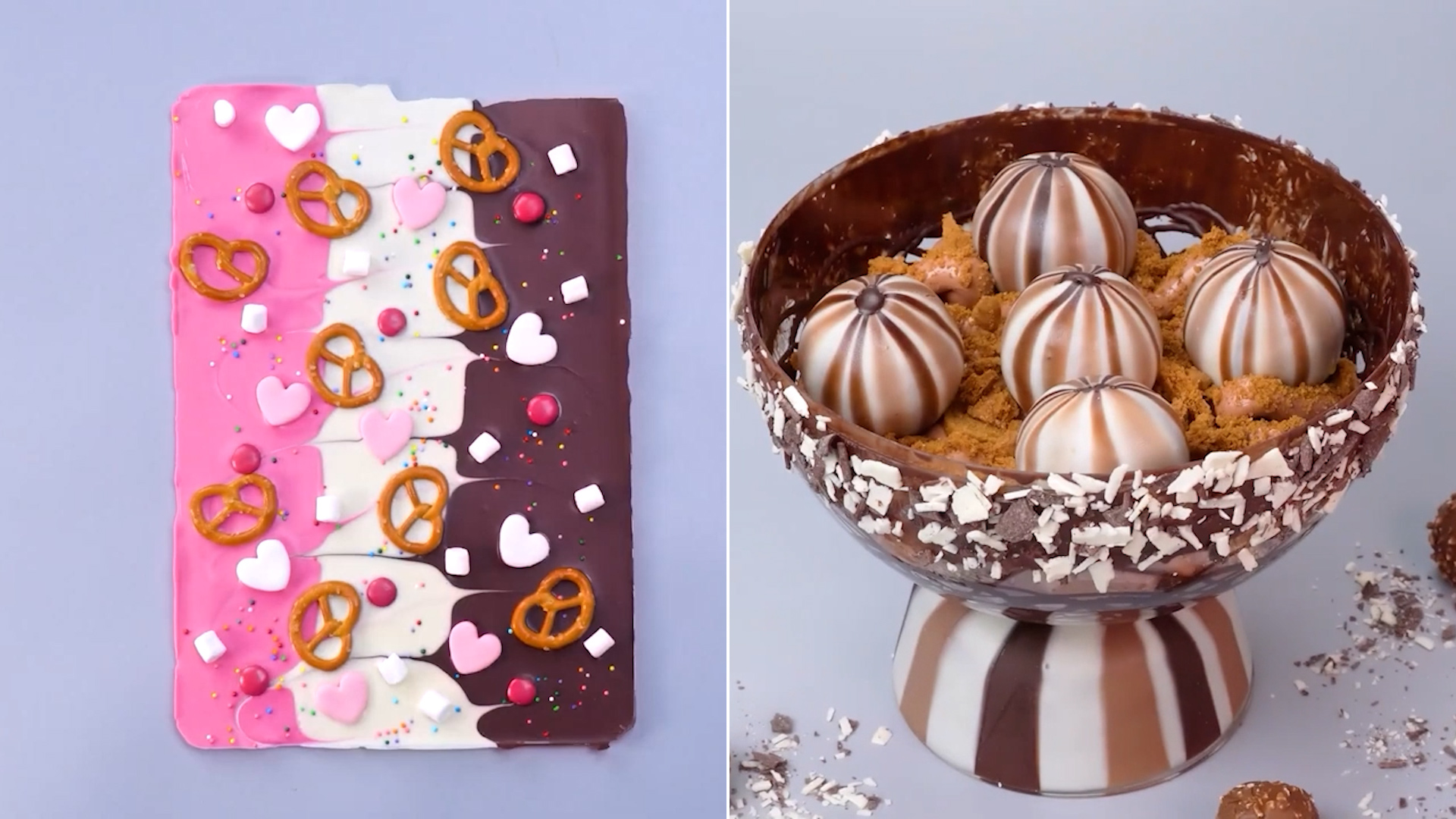 Chocolate pretzel bark & truffle crunch dessert bowl