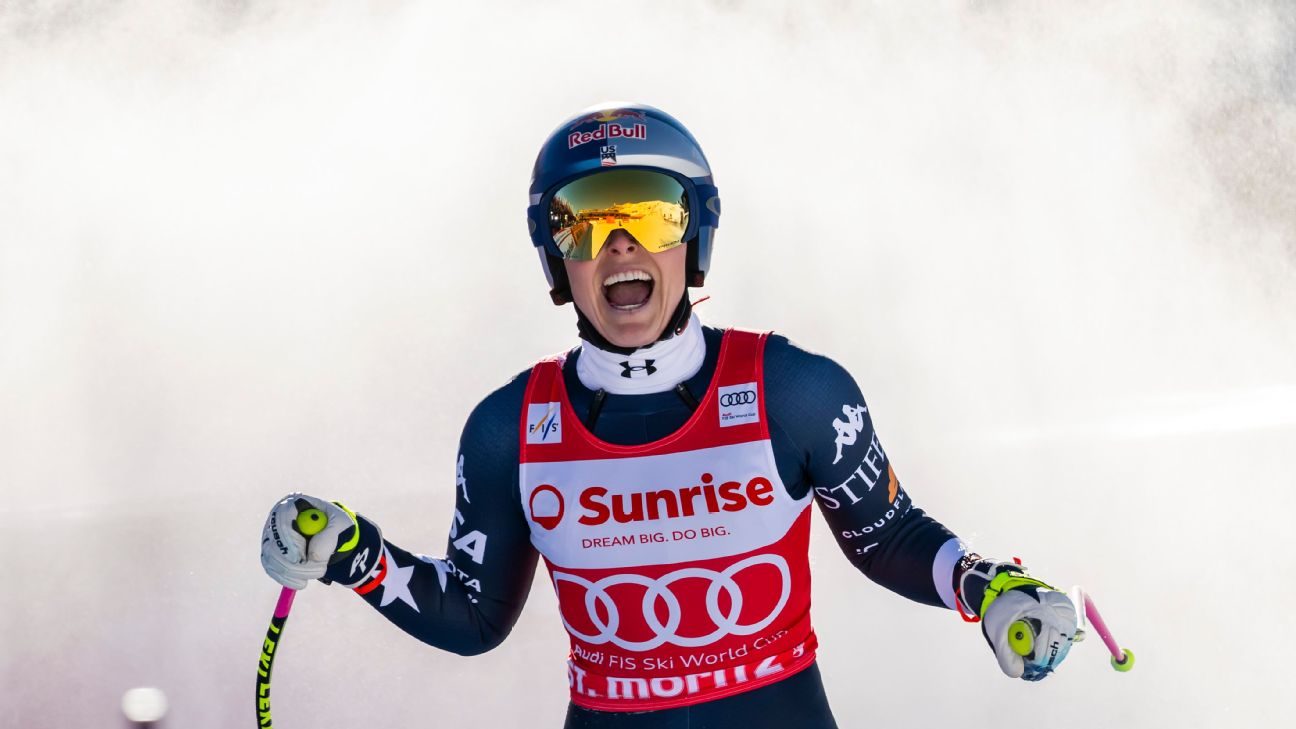 Lindsey Vonn takes 2nd in World Cup downhill day after win<br>