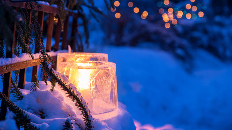 Illuminate your outdoor space for the holidays with a DIY ice lantern idea