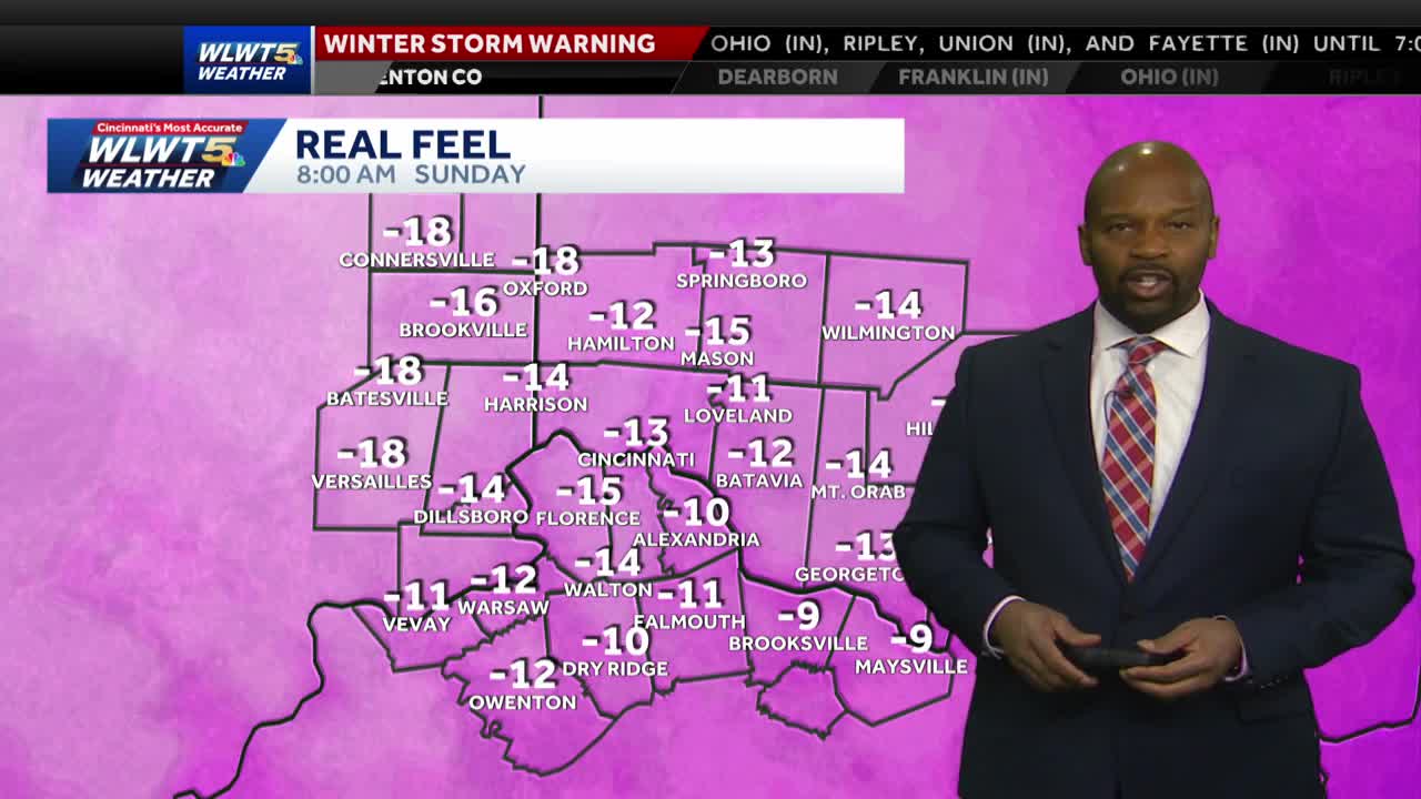 Below zero wind chills arrive in Cincinnati