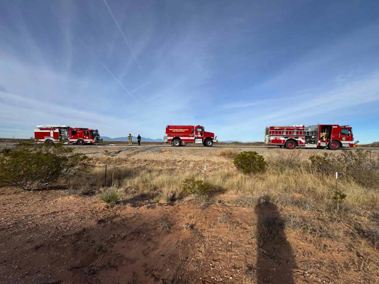 Multiple agencies respond to train fire on US 54