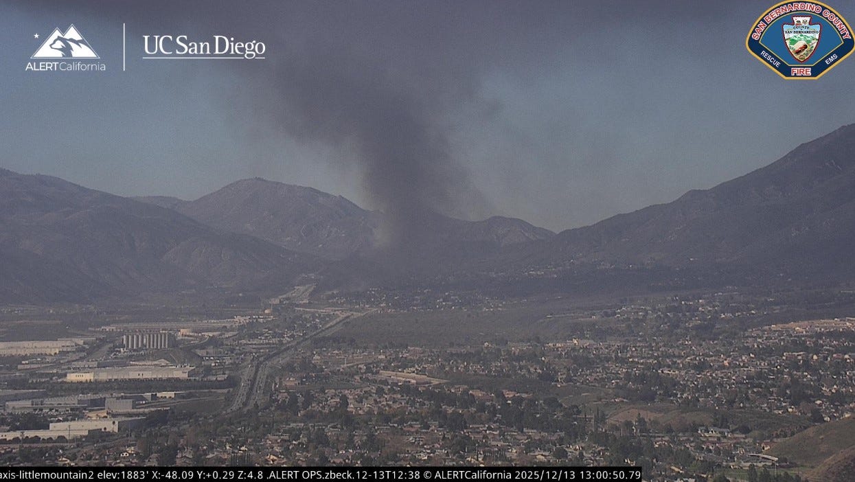 Firefighters halt spread of brush fire along 15 Fwy. at the Cajon Pass