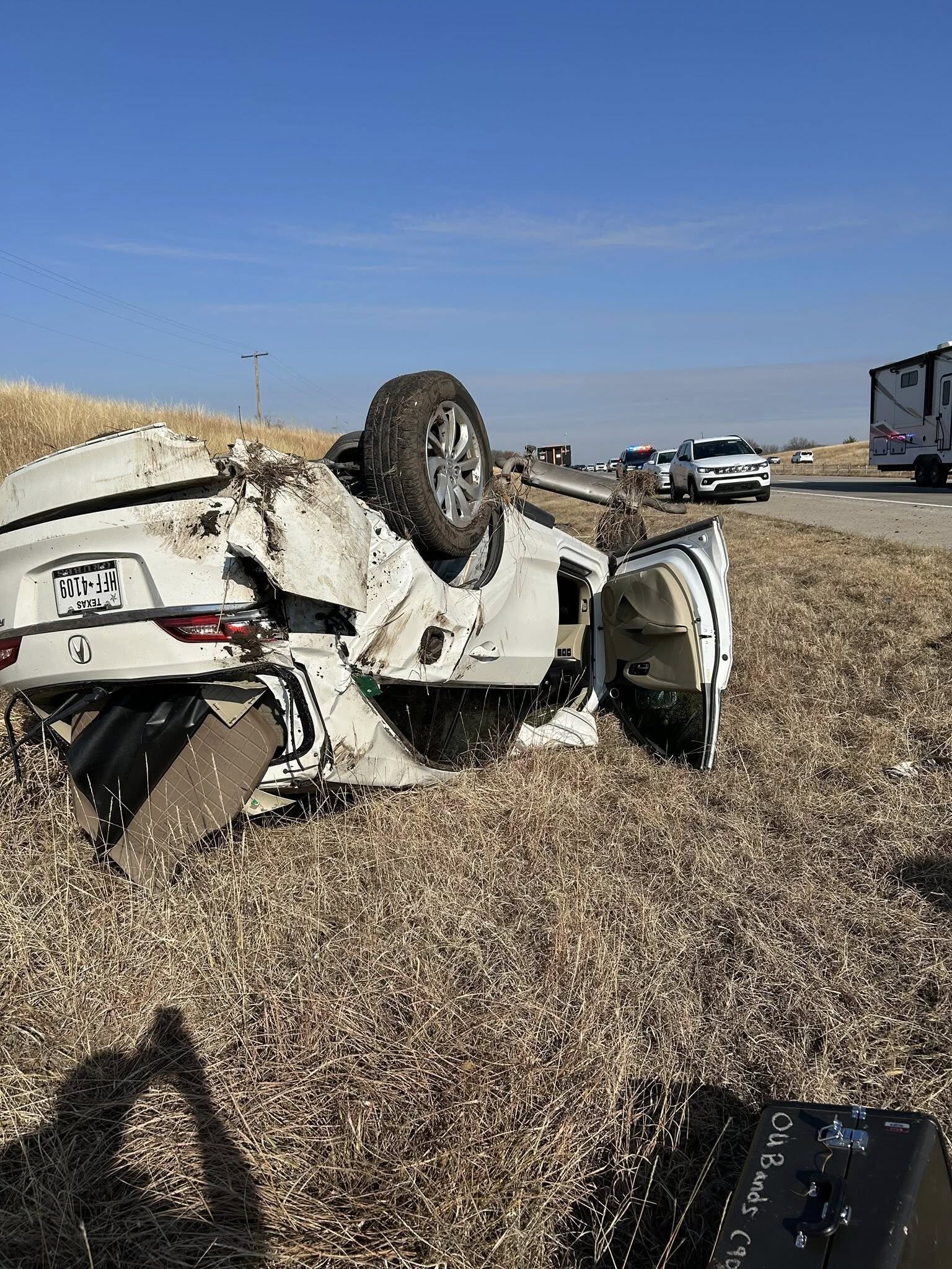 Vehicle rolls over multiple times in major accident on I-35