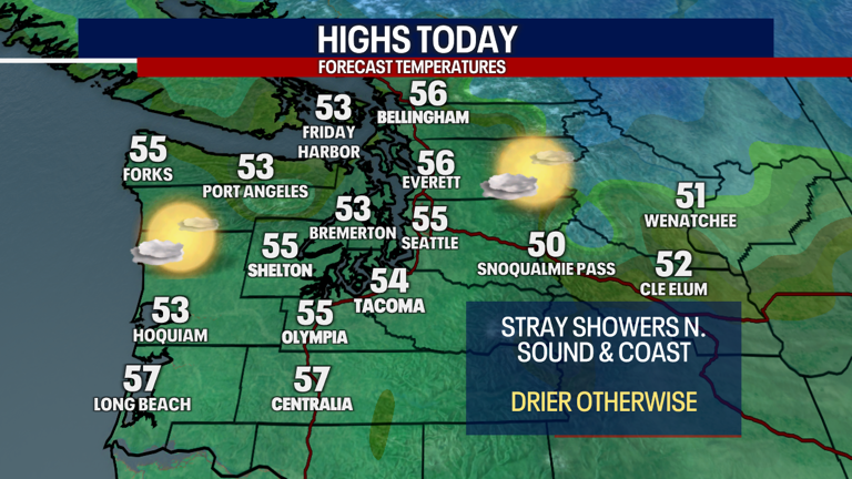 Rainy weather returns to soaked Seattle on Sunday