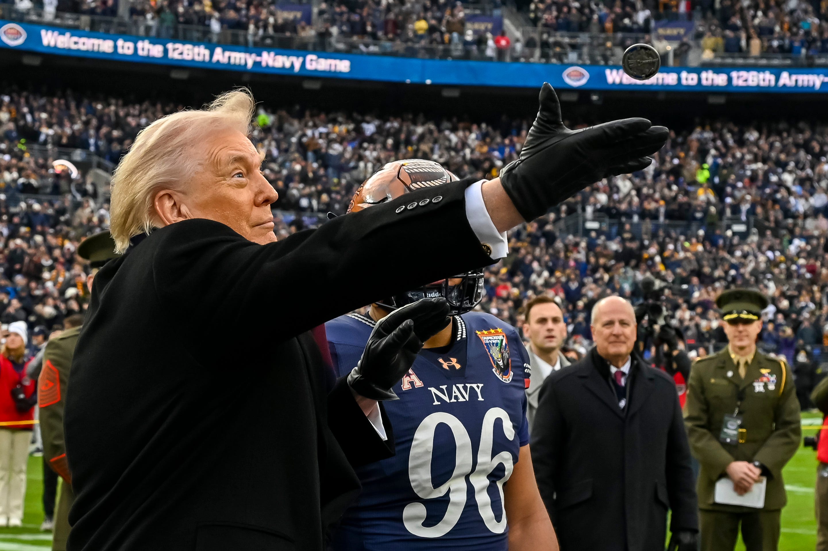 Donald Trump's Army-Navy coin toss led to so many jokes