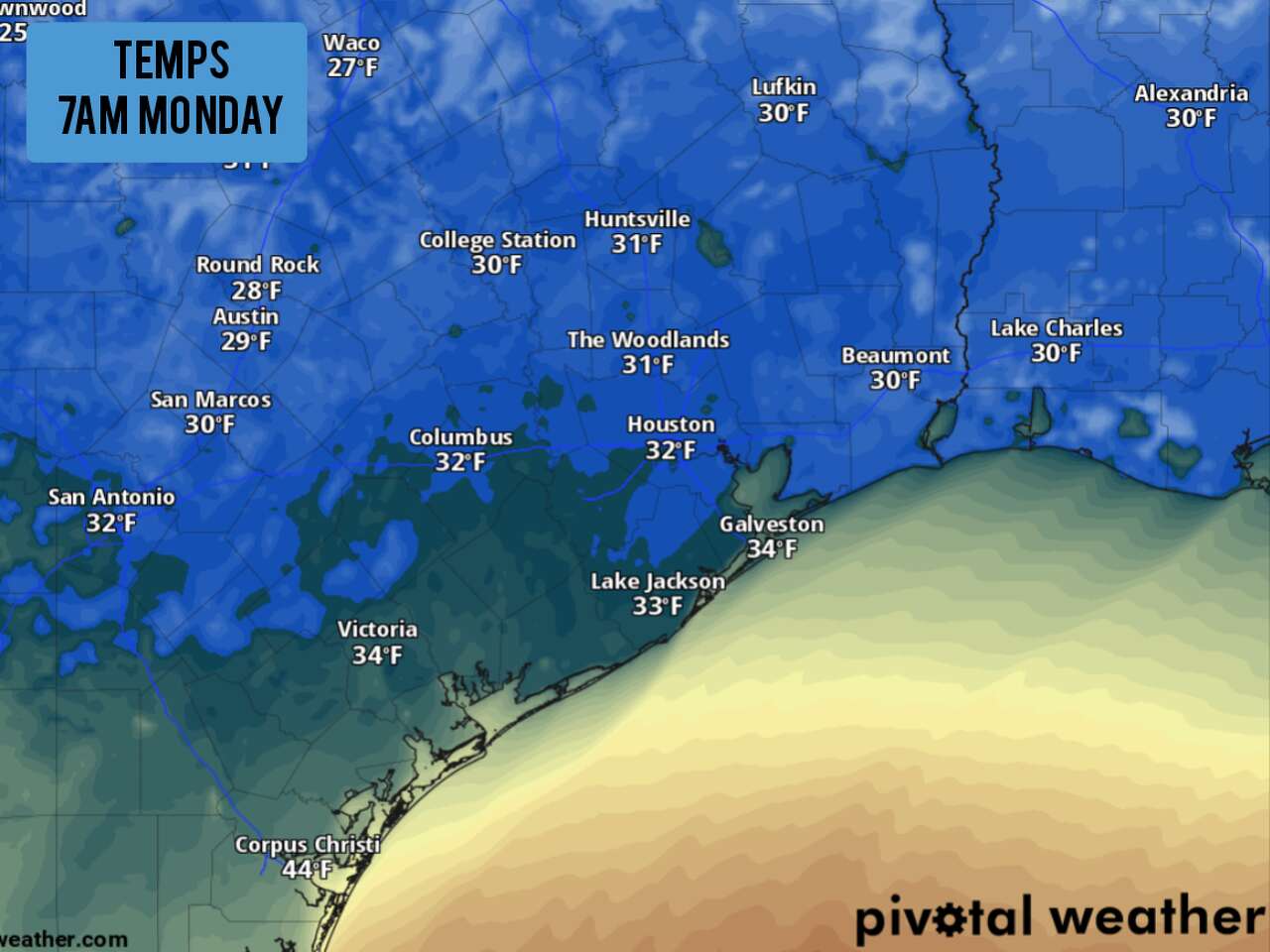 Arctic cold front crashes into Houston today with freezing temps ...