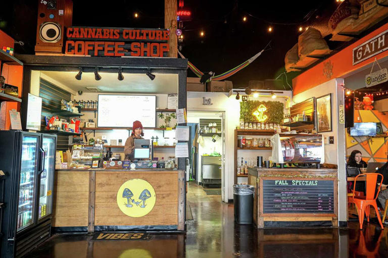 A register and drink station are in the front lobby at LazyDaze coffee shop on Friday, Dec. 5, 2025 in Austin. (Aaron E. Martinez/Austin American-Statesman)