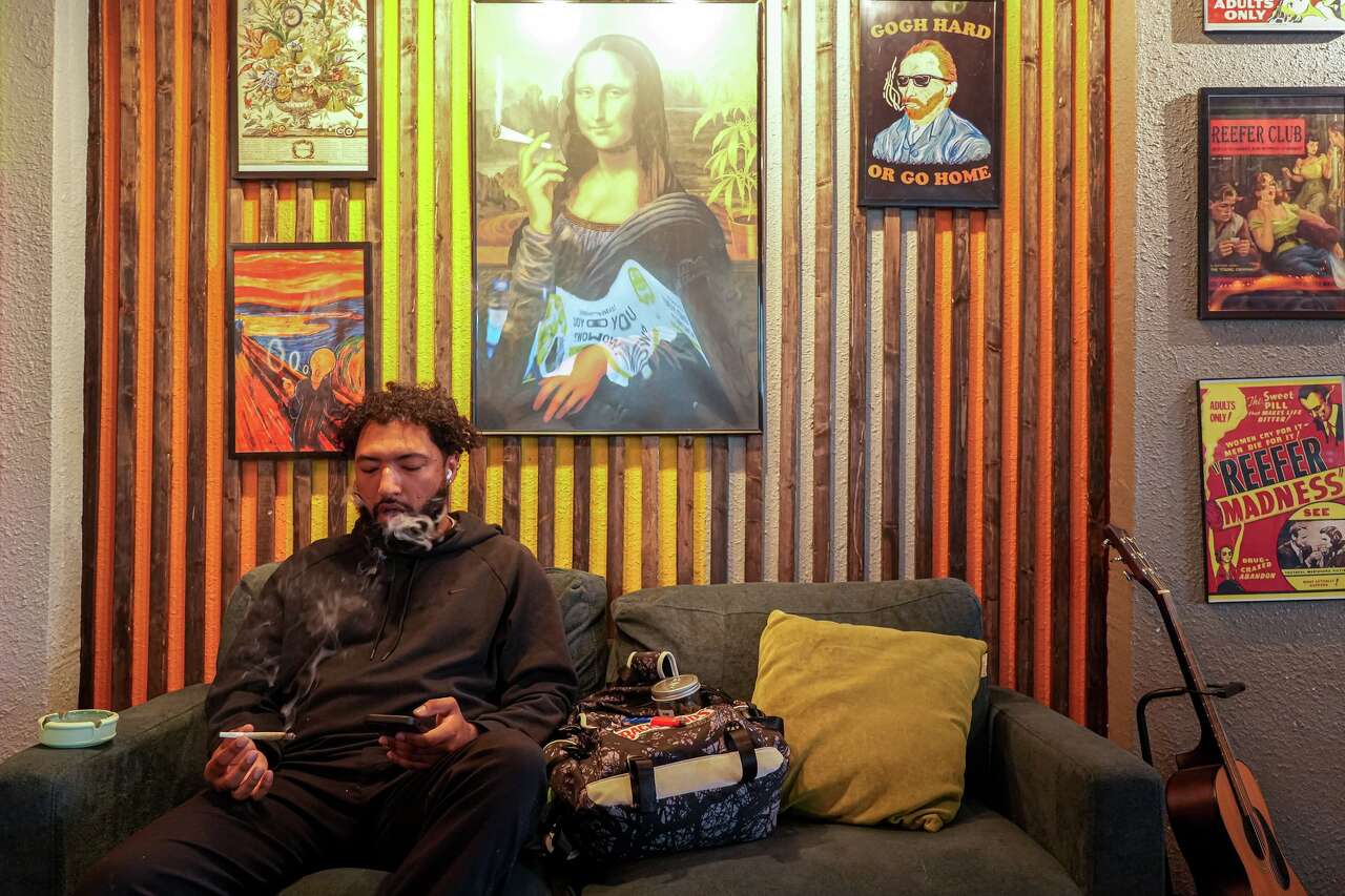 Ray Bonton sits in the lounge area at LazyDaze coffee shop on Friday, Dec. 5, 2025 in Austin. Hemp-derived THC products boomed under the 2018 Farm Bill, but new federal limits could bring that era to an end. (Aaron E. Martinez/Austin American-Statesman)