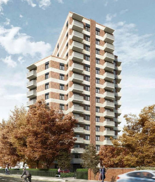 A pre-construction mock-up of Brooke House in Ealing, west London | Source: GRID ARCHITECTS