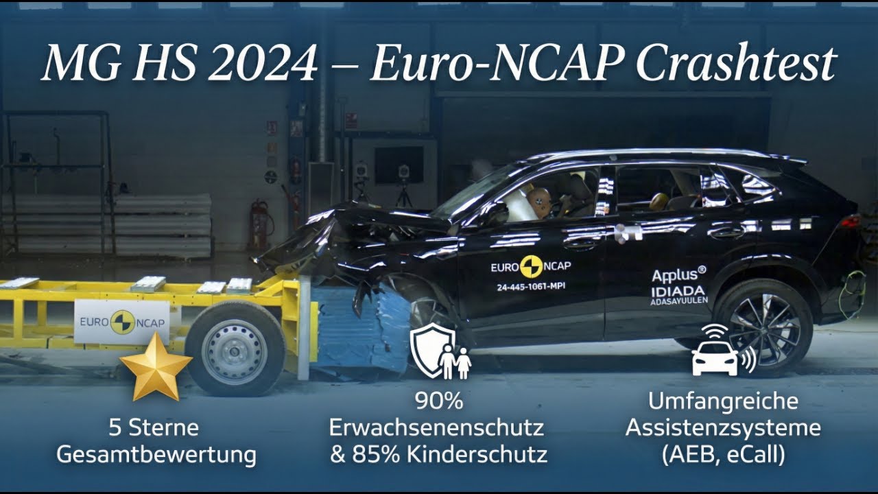 MG HS Plug-in Hybrid 2024 im Euro-NCAP-Test – Alle Ergebnisse!
