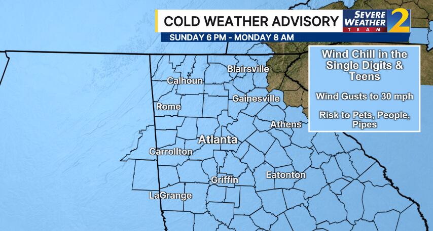 Week starts off windy and cold but sunny as arctic air moves in