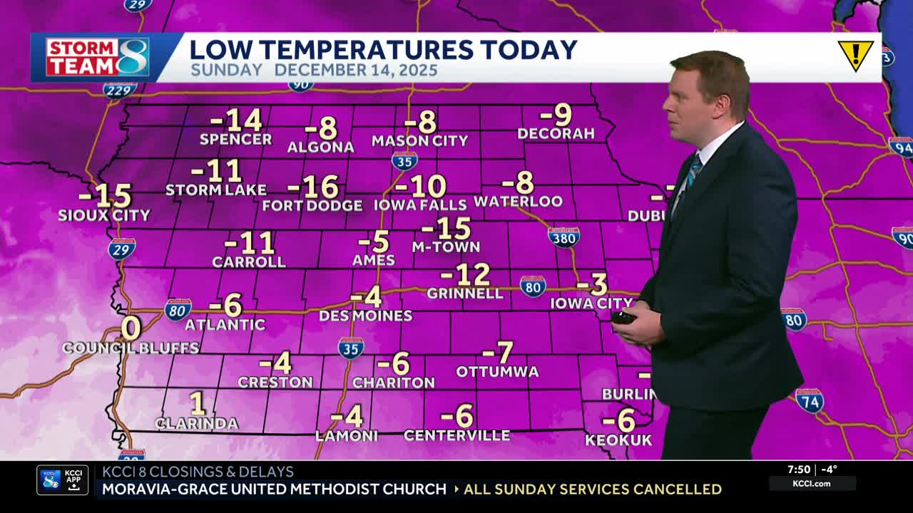 Iowa weather: Dangerous wind chills early, frigid all day Sunday with ...