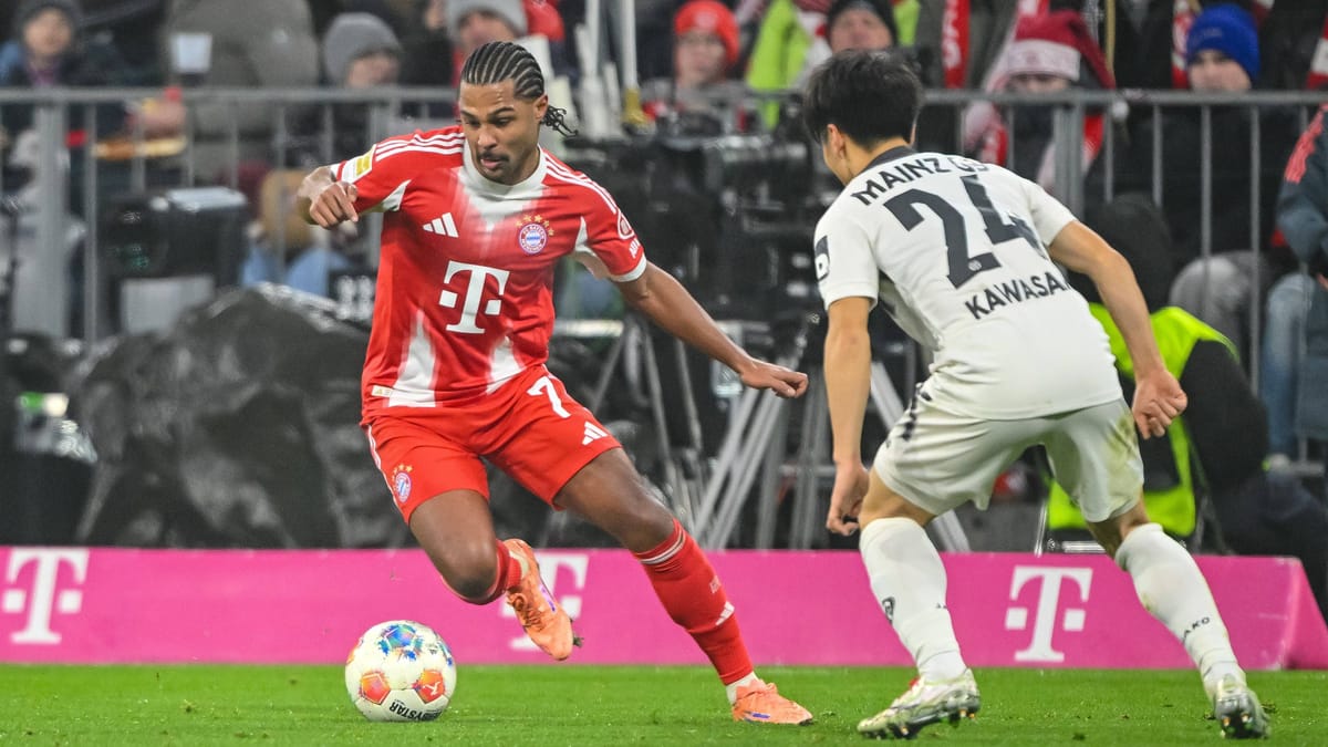Serge Gnabry: Sehr aktiv und immer wieder mit guten Szenen in der Offensive. Im Abschluss nicht zwingend genug (21., 22.). Legte beim 1:0 mit viel Übersicht zu Karl in die Mitte. Schoss aus kurzer Distanz völlig unbedrängt per Volley drüber und vergab damit die beste Möglichkeit zum 2:1 (60.). Und auch die nächste gute Torchance (64.). Note 4 (Quelle: IMAGO/Harry Langer/DeFodi Images)