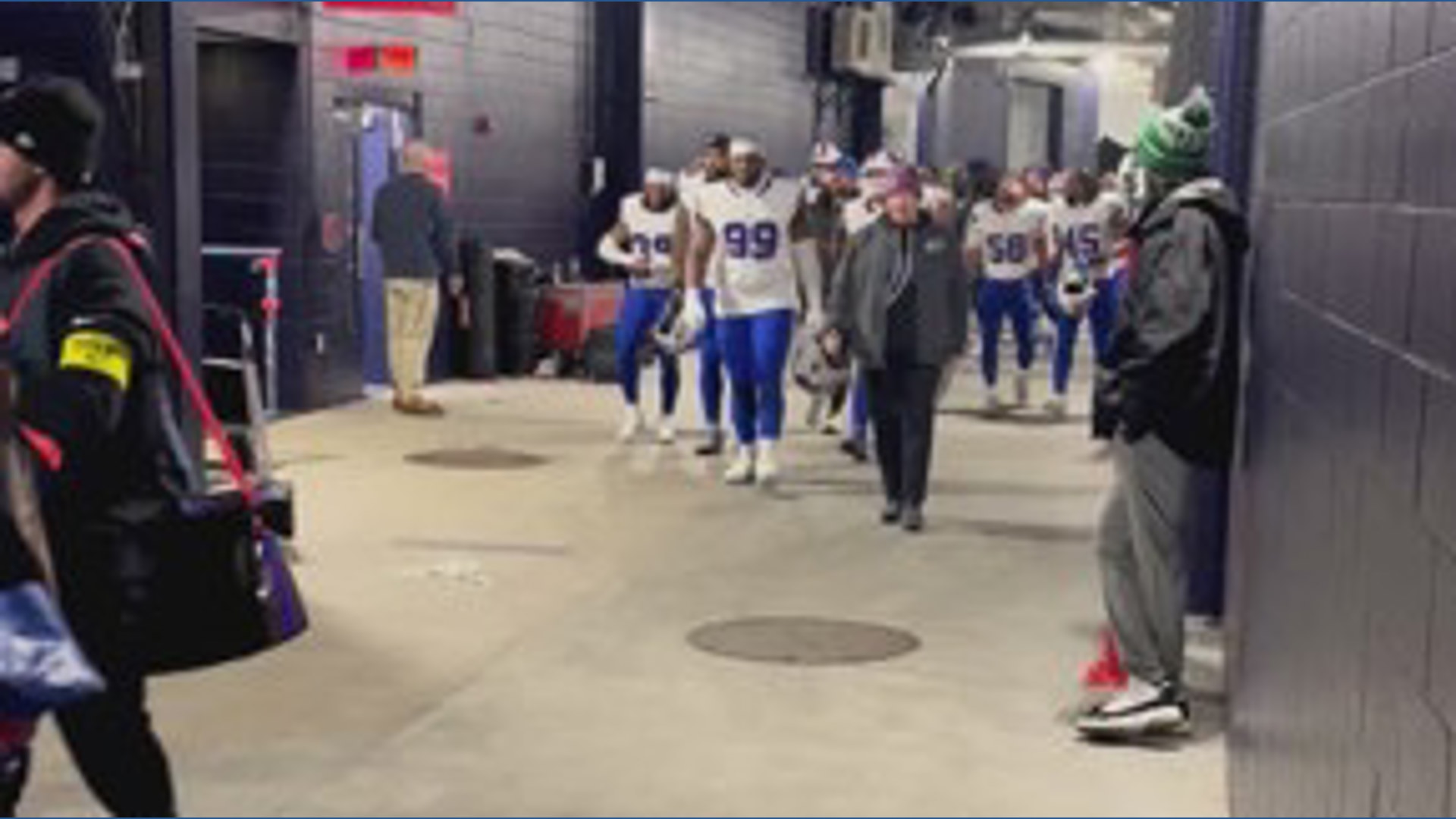 Bills leave field after comeback over New England