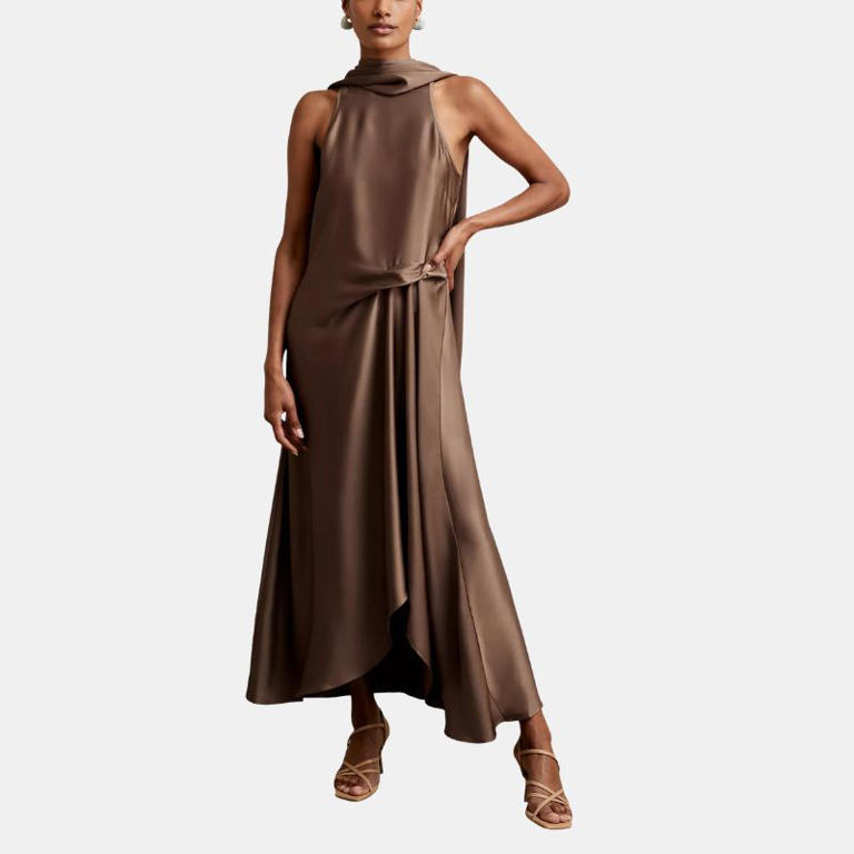 light brown jumper dress Long Sweater Dress Light Brown main image 0