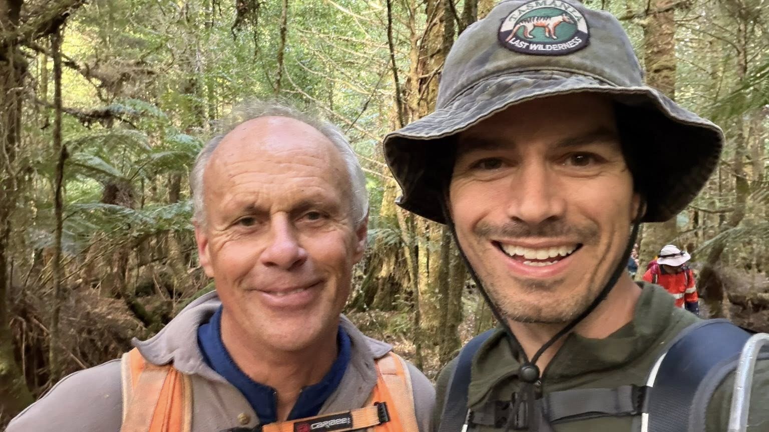 Tony Hage, who found Celine Cremer's phone on Saturday, with Rob Parsons. (Facebook: Rob Parsons)