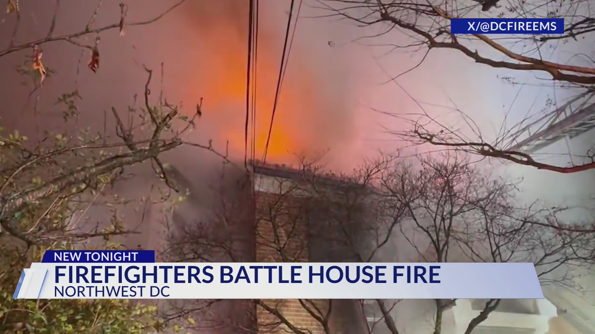 Firefighters battle Northwest DC house fire amid snowy conditions