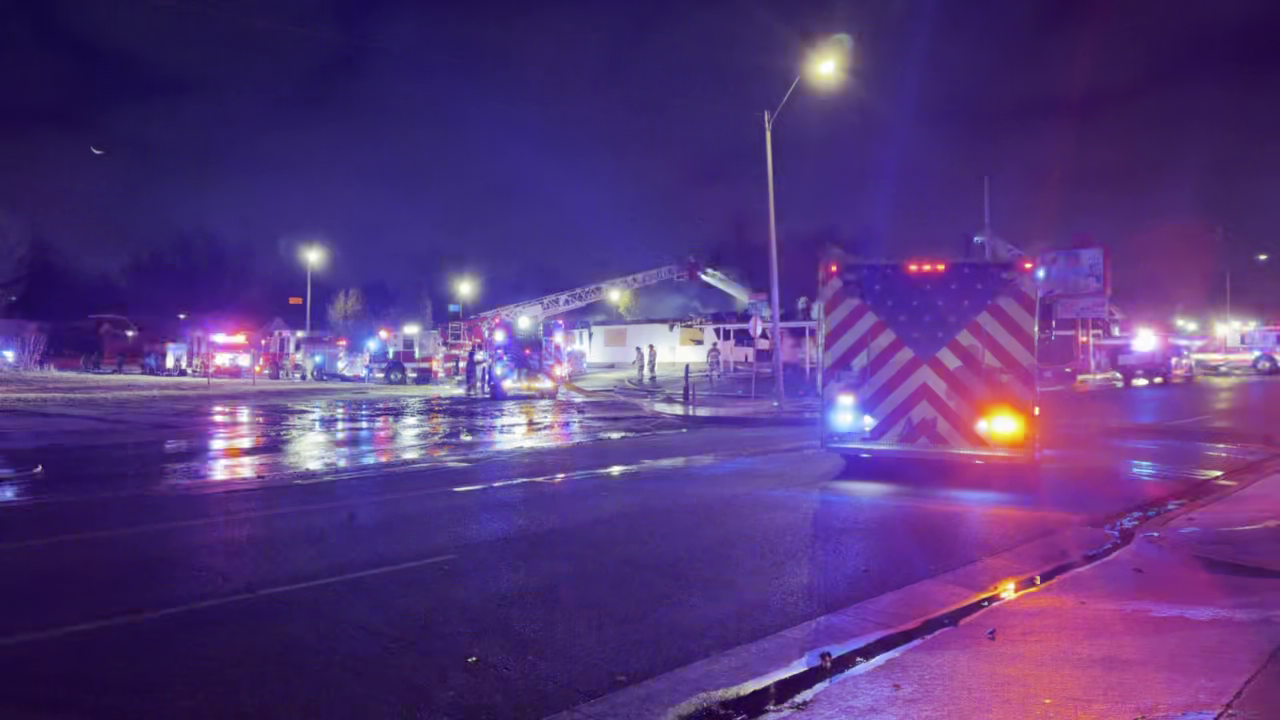 Fire crews put out flames at a vacant restaurant overnight