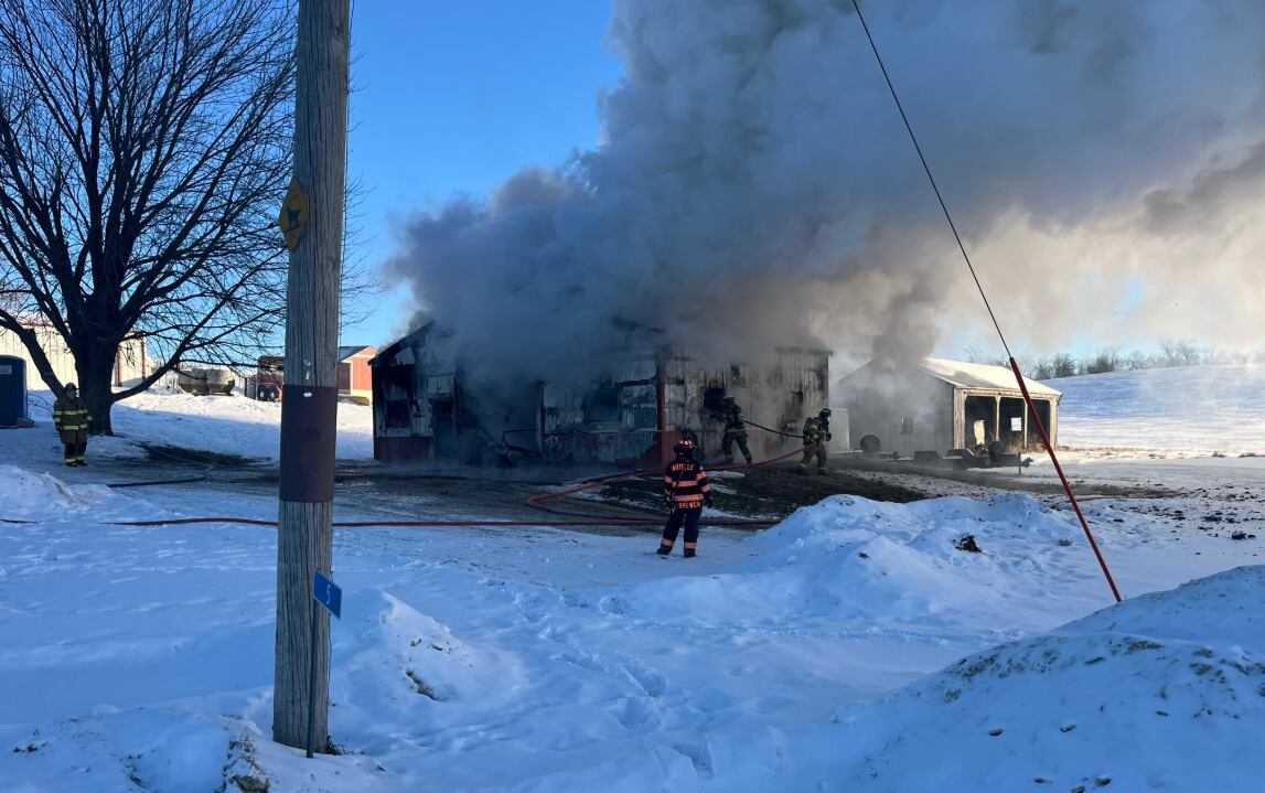 Farm equipment damaged in Sunday morning fire