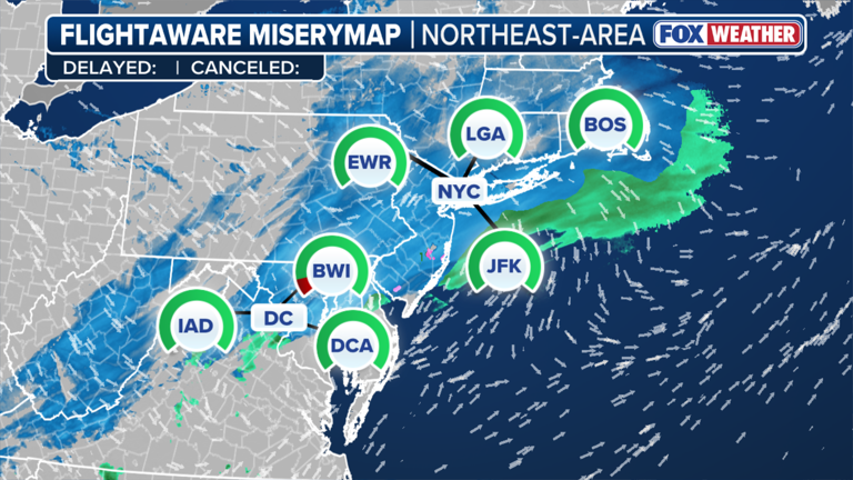 Powerful winter storm dumps several inches of snow across the Northeast ...
