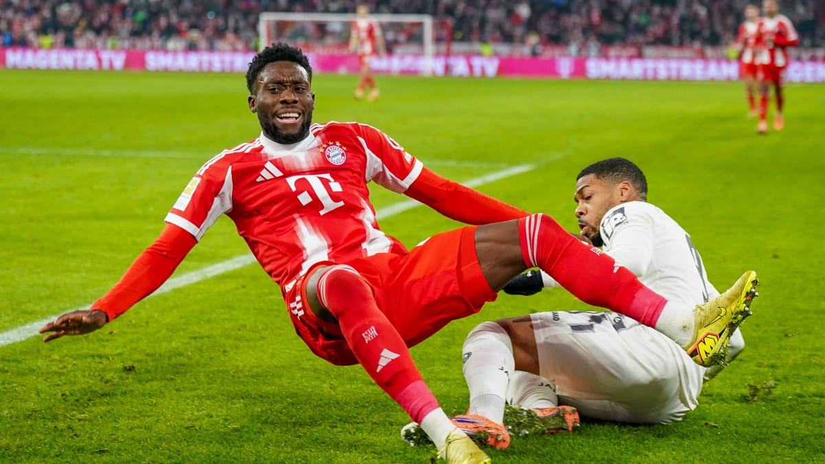 Alphonso Davies (ab 61.): Konnte ebenfalls keine neuen Impulse mehr reinbringen. Note 4 (Quelle: IMAGO/JOERAN STEINSIEK/imago)