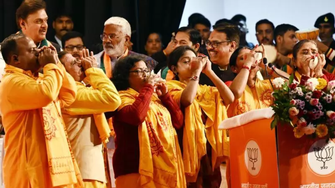 Drums, conch shells and saffron flags: 7-time MP Pankaj Chaudhary takes ...