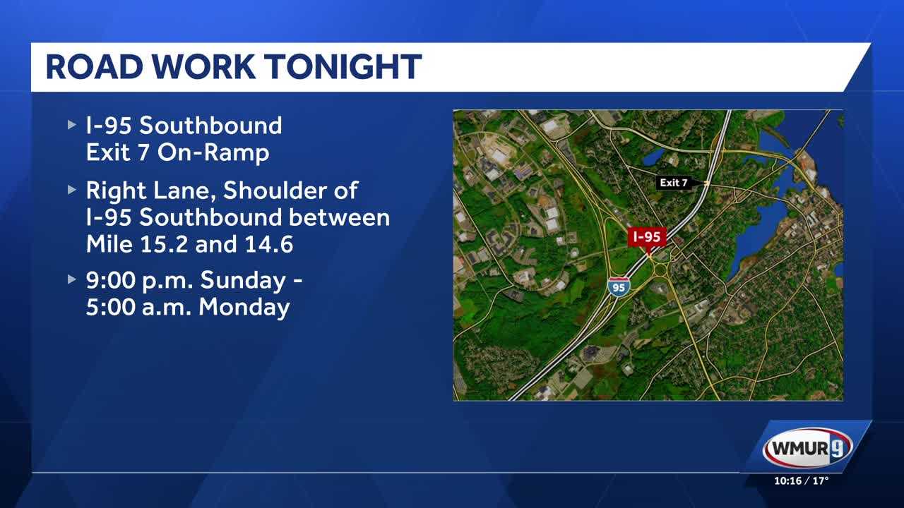I-95 Exit 7 southbound ramp in Portsmouth to close overnight, NHDOT says
