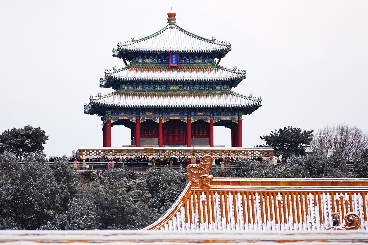 北京故宫雪后