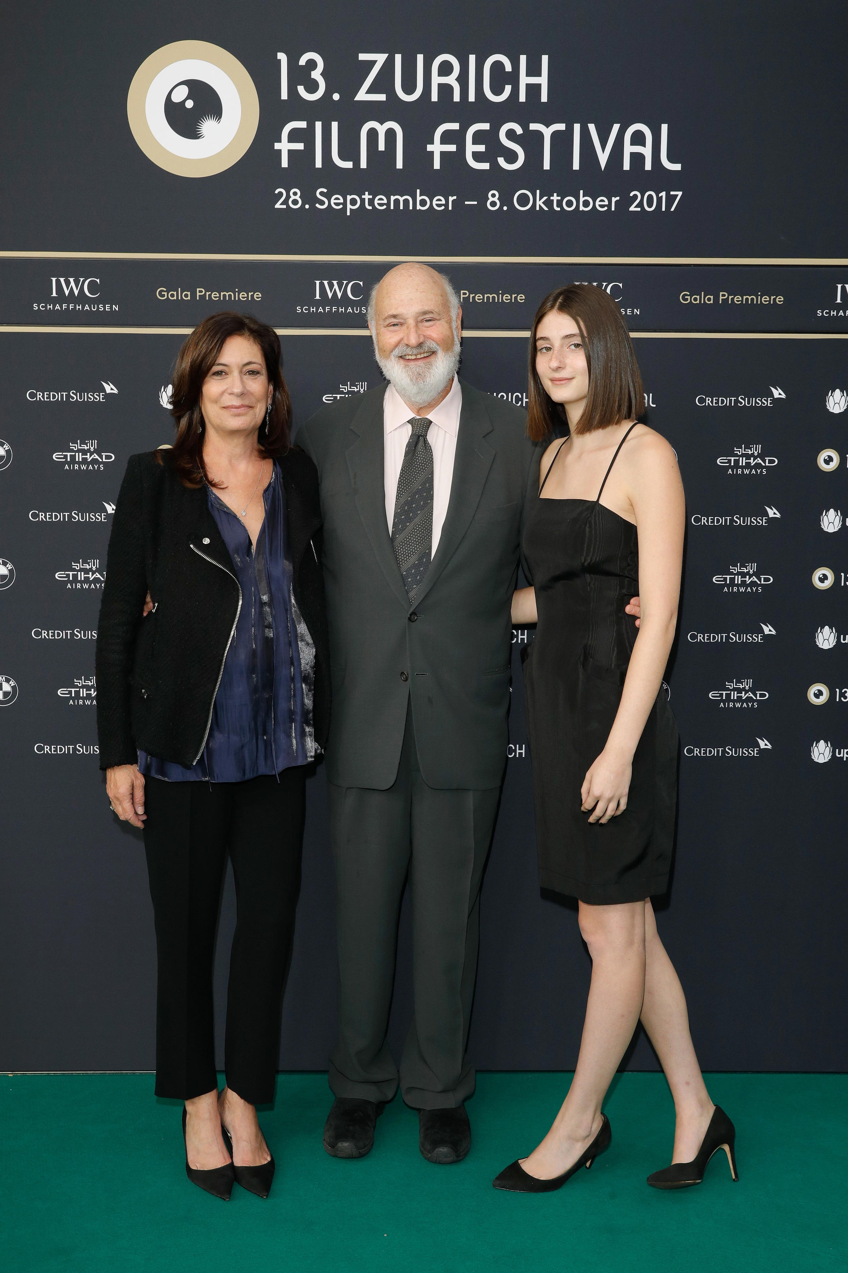 Rob and Michele Reiner and daughter Rony at the 'Shock and Awe' premiere at the 13th Zurich Film Festival on Sept. 30, 2017, in Zurich, Switzerland.