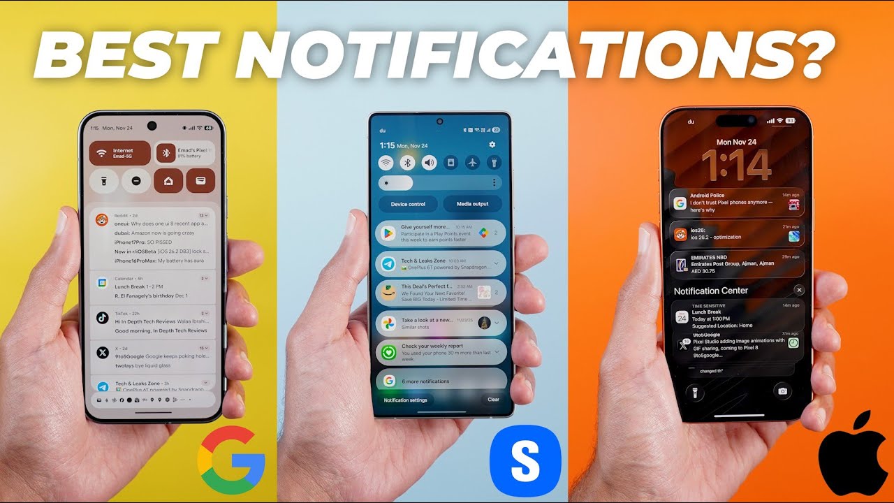 iOS 26 vs Android 16 vs OneUI 8 – Best Notification System in 2025?